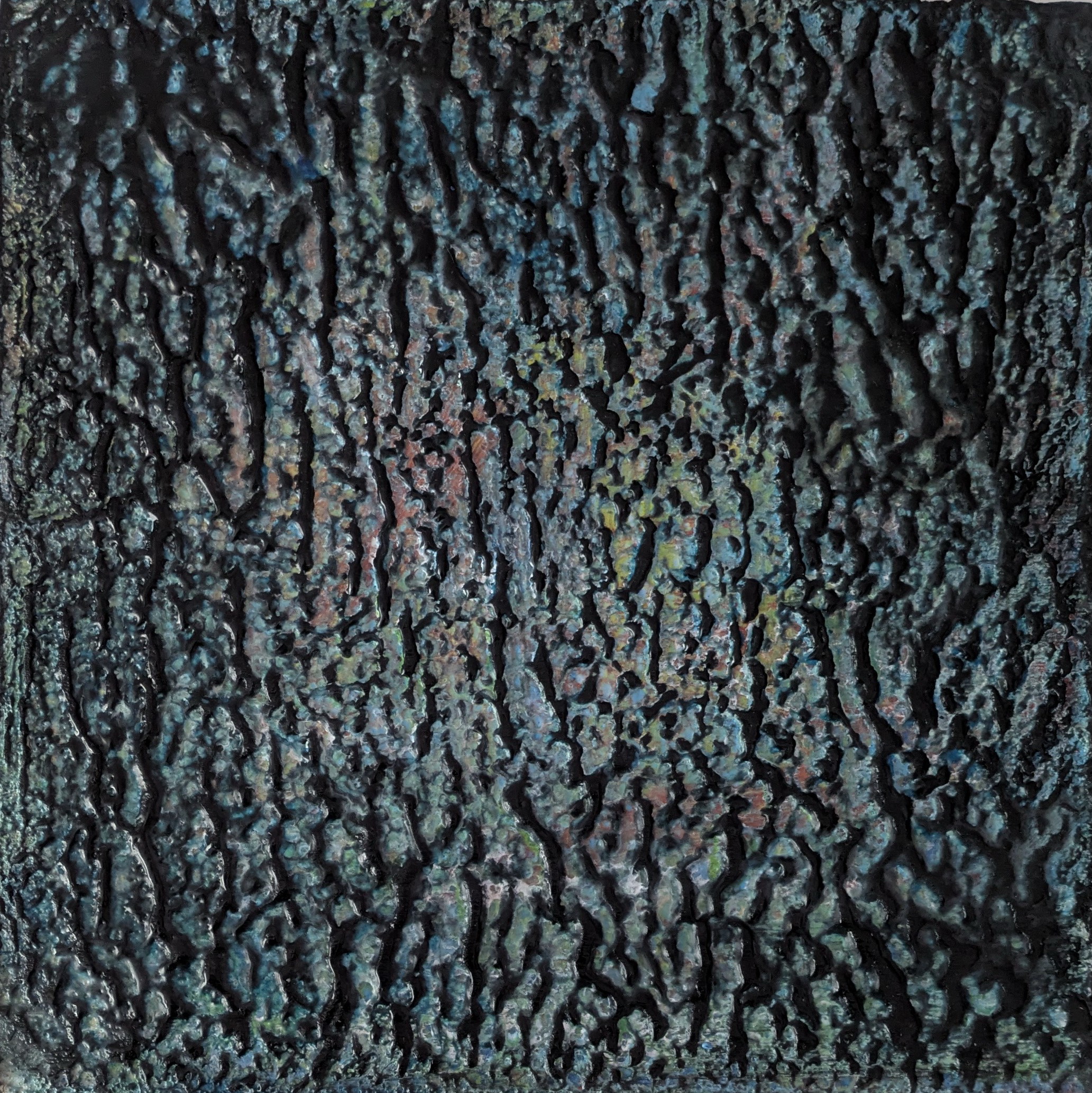 Hessergée, encaustique sur bois, Rêve en sommeil 30x30cm